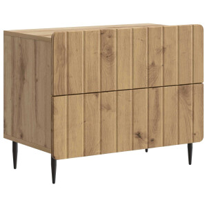 vidaXL Nachtkastje Artisanaal eiken 62 x 34,5 x 49,5 cm Bewerkt hout