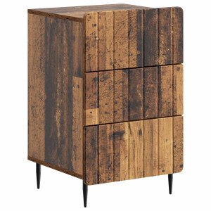 vidaXL Nachtkastje met lade Oud hout 43x 41 x 68 cm Bewerkt hout