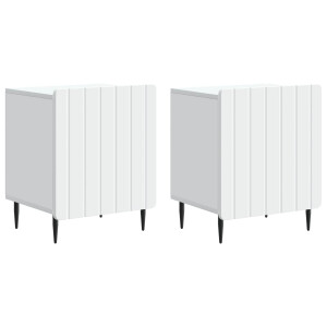 vidaXL Nachtkastje 2 pcs Wit 43 x 34,5 x 52 cm Bewerkt hout