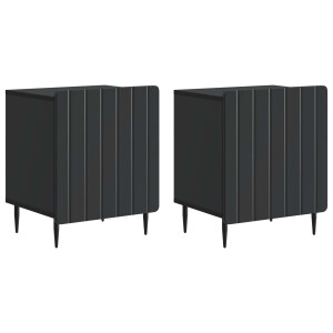 vidaXL Nachtkastje 2 pcs Zwart 43 x 34,5 x 52 cm Bewerkt hout