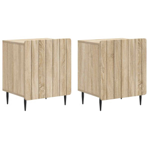 vidaXL Nachtkastje 2 pcs Sonoma Eiken 43 x 34,5 x 52 cm Bewerkt hout