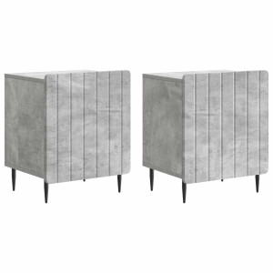 vidaXL Nachtkastje 2 pcs Betongrijs 43 x 34,5 x 52 cm Bewerkt hout