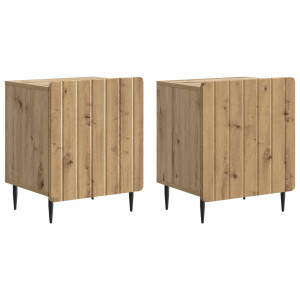 vidaXL Nachtkastje 2 pcs Artisanaal eiken 43 x 34,5 x 52 cm