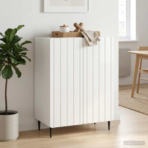 vidaXL Dressoir Hoogglans Wit 66 x 34,5 x 92 cm Bewerkt hout