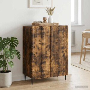 vidaXL Dressoir Gerookt eiken 66 x 34,5 x 92 cm Bewerkt hout