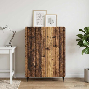 vidaXL Dressoir Oud hout 66 x 34,5 x 92 cm Bewerkt hout
