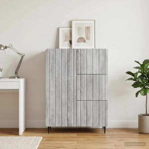 vidaXL Dressoir met lade Grijs sonoma 66 x 34,5 x 91,5 cm Bewerkt hout