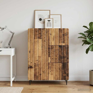 vidaXL Dressoir met lade Oud hout 66 x 34,5 x 91,5 cm Bewerkt hout