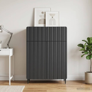 vidaXL Dressoir met lade Zwart 66 x 34,5 x 92 cm Bewerkt hout