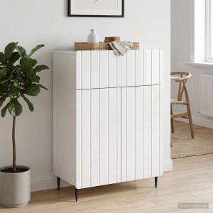 vidaXL Dressoir met lade Hoogglans Wit 66 x 34,5 x 92 cm Bewerkt hout