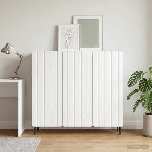 vidaXL Dressoir Hoogglans Wit 89 x 34,5 x 82 cm Bewerkt hout