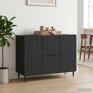 vidaXL Dressoir met lade Zwart 89 x 34,5 x 62 cm Bewerkt hout