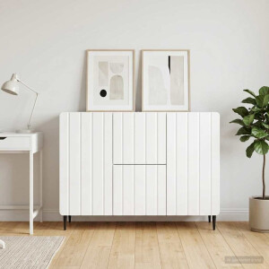 vidaXL Dressoir met lade Hoogglans Wit 89 x 34,5 x 62 cm Bewerkt hout