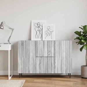 vidaXL Dressoir met lade Grijs sonoma 89 x 34,5 x 62 cm Bewerkt hout