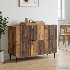 vidaXL Dressoir met lade Oud hout 89 x 34,5 x 62 cm Bewerkt hout