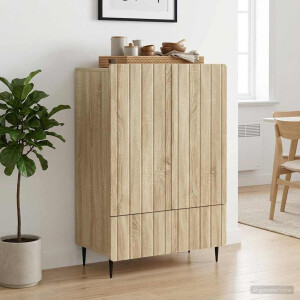 vidaXL Dressoir met lade Sonoma Eiken 66 x 34,5 x 97 cm Bewerkt hout