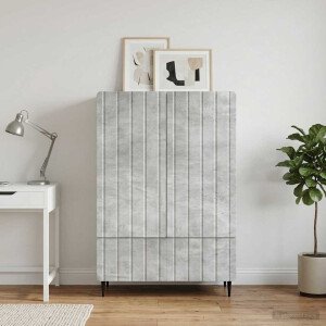 vidaXL Dressoir met lade Betongrijs 66 x 34,5 x 97 cm Bewerkt hout
