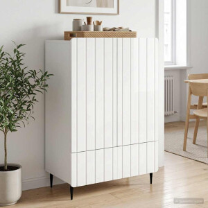 vidaXL Dressoir met lade Hoogglans Wit 66 x 34,5 x 97 cm Bewerkt hout