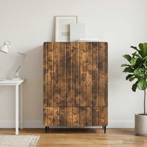 vidaXL Dressoir met lade Gerookt eiken 66 x 34,5 x 97 cm Bewerkt hout