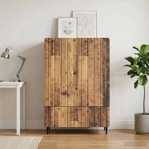 vidaXL Dressoir met lade Oud hout 66 x 34,5 x 97 cm Bewerkt hout