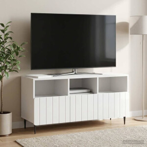 vidaXL TV-kast met lade Hoogglans Wit 102 x 34,5 x 50 cm Bewerkt hout