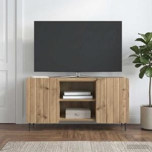 vidaXL TV-kast Artisanaal eiken 102 x 34,5 x 52 cm Bewerkt hout
