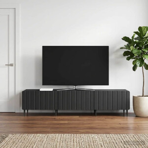 vidaXL TV-kast met lade Zwart 147 x 34,5 x 32 cm Bewerkt hout
