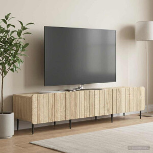 vidaXL TV-kast met lade Sonoma Eiken 147 x 34,5 x 32 cm Bewerkt hout