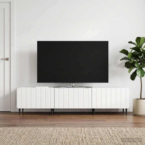 vidaXL TV-kast met lade Hoogglans Wit 147 x 34,5 x 32 cm Bewerkt hout