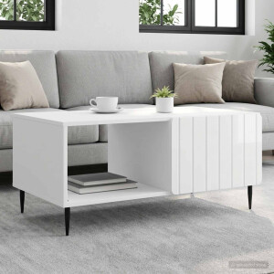 vidaXL Salontafel Hoogglans Wit 90 x 50 x 40 cm Bewerkt hout