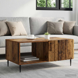 vidaXL Salontafel Oud hout 90 x 50 x 40 cm Bewerkt hout