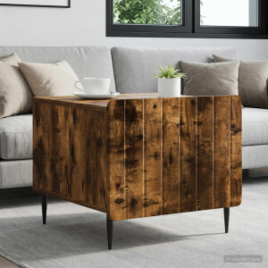 vidaXL Salontafel met lade Gerookt eiken 49 x 50 x 42 cm Bewerkt hout