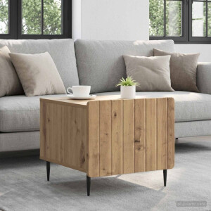 vidaXL Salontafel Artisanaal eiken 49 x 50 x 42 cm Bewerkt hout
