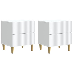 vidaXL Nachtkastje met lade 2 pcs Wit 43 x 34,5 x 48 cm Bewerkt hout