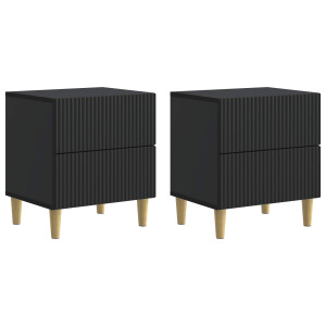vidaXL Nachtkastje met lade 2 pcs Zwart 43 x 34,5 x 48 cm Bewerkt hout