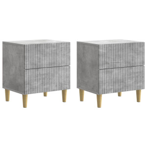 vidaXL Nachtkastje 2 pcs Betongrijs 43 x 34,5 x 48 cm Bewerkt hout