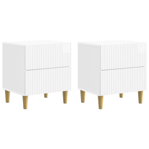vidaXL Nachtkastje 2 pcs Hoogglans Wit 43 x 34,5 x 48 cm Bewerkt hout