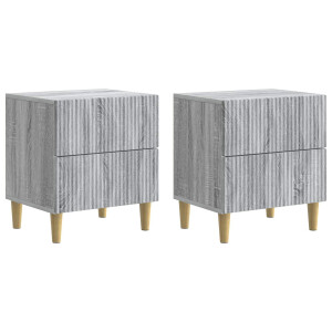 vidaXL Nachtkastje 2 pcs Grijs sonoma 43 x 34,5 x 48 cm Bewerkt hout