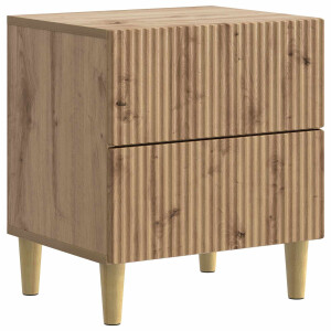 vidaXL Nachtkastje Artisanaal eiken 43 x 34,5 x 48 cm Bewerkt hout