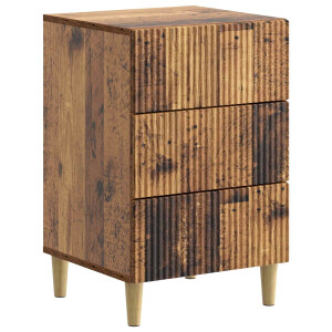 vidaXL Nachtkastje met lade Oud hout 43 x 41 x 66,5 cm Bewerkt hout