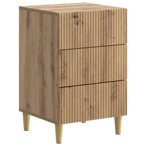 vidaXL Nachtkastje Artisanaal eiken 43 x 41 x 66,5 cm Bewerkt hout