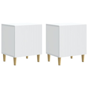 vidaXL Nachtkastje 2 pcs Wit 43 x 34,5 x 50 cm Bewerkt hout