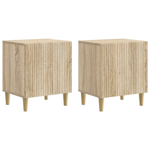 vidaXL Nachtkastje 2 pcs Sonoma Eiken 43 x 34,5 x 50 cm Bewerkt hout