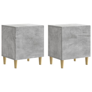 vidaXL Nachtkastje 2 pcs Betongrijs 43 x 34,5 x 50 cm Bewerkt hout