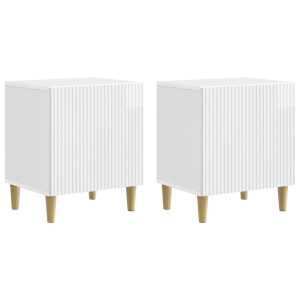 vidaXL Nachtkastje 2 pcs Hoogglans Wit 43 x 34,5 x 50 cm Bewerkt hout