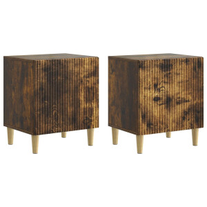 vidaXL Nachtkastje 2 pcs Gerookt eiken 43 x 34,5 x 50 cm Bewerkt hout