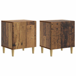 vidaXL Nachtkastje 2 pcs Oud hout 43 x 34,5 x 50 cm Bewerkt hout