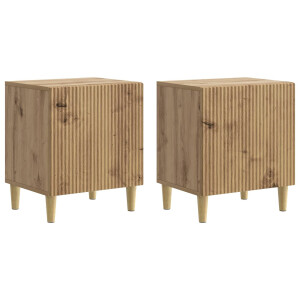 vidaXL Nachtkastje 2 pcs Artisanaal eiken 43 x 34,5 x 50 cm