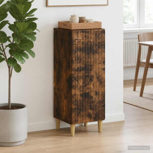vidaXL Dressoir Gerookt eiken 33 x 34,5 x 90 cm Bewerkt hout