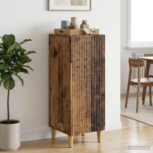 vidaXL Dressoir Oud hout 33 x 34,5 x 90 cm Bewerkt hout
